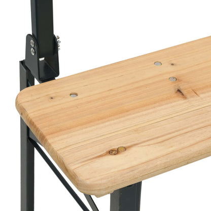 Set Tavolo Birreria Pieghevole 3 pz in Legno Massello di Abete - homemem39