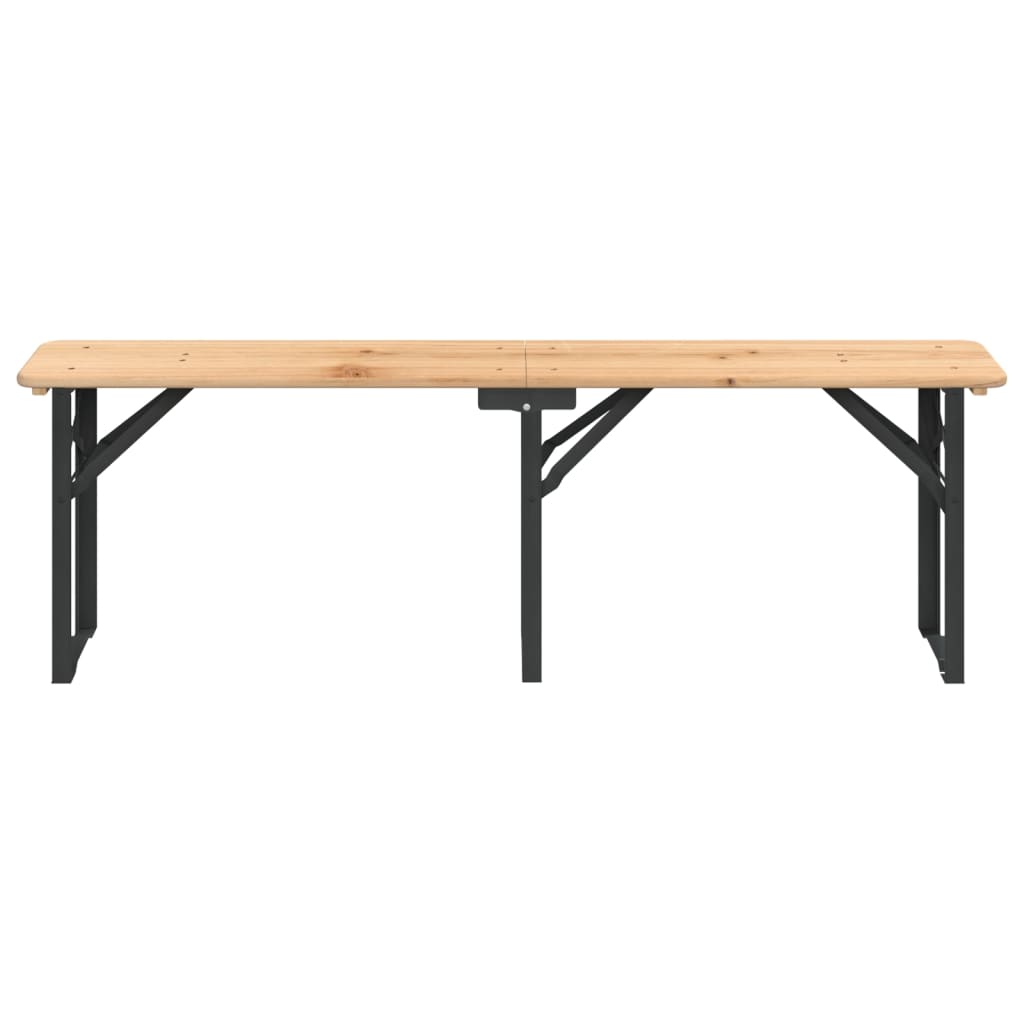 Set Tavolo Birreria Pieghevole 3 pz in Legno Massello di Abete | homemem39