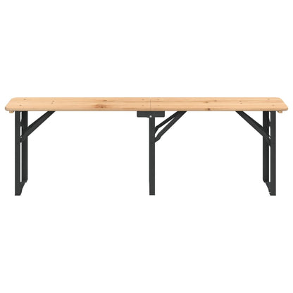 Set Tavolo Birreria Pieghevole 3 pz in Legno Massello di Abete | homemem39
