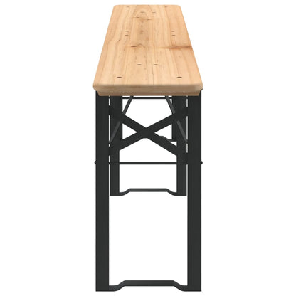 Set Tavolo Birreria Pieghevole 3 pz in Legno Massello di Abete | homemem39