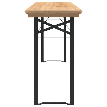 Set Tavolo Birreria Pieghevole 3 pz in Legno Massello di Abete | homemem39