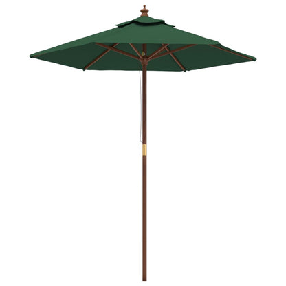 Ombrellone da Giardino con Palo in Legno Verde 196x231 cm | homemem39