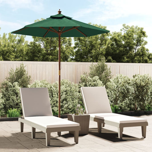 Ombrellone da Giardino con Palo in Legno Verde 196x231 cm | homemem39