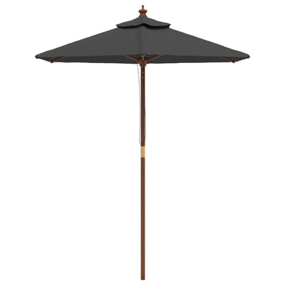 Ombrellone da Giardino con Palo in Legno Antracite 196x231 cm - homemem39
