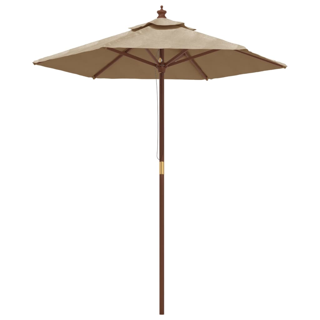 Ombrellone da Giardino con Palo in Legno Tortora 196x231 cm | homemem39