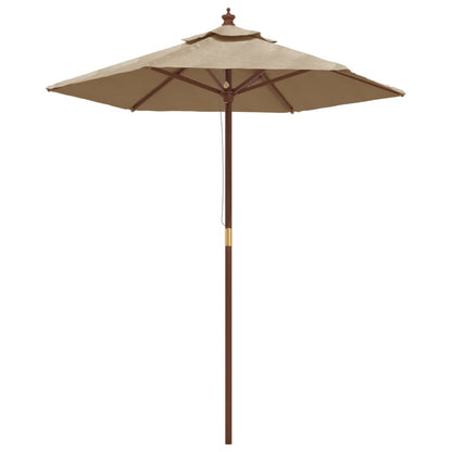 Ombrellone da Giardino con Palo in Legno Tortora 196x231 cm | homemem39