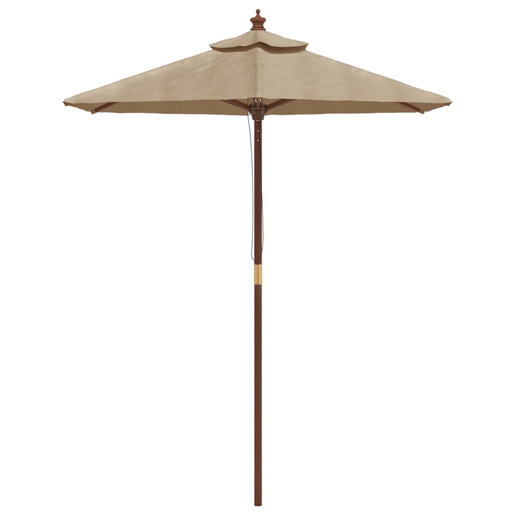 Ombrellone da Giardino con Palo in Legno Tortora 196x231 cm | homemem39