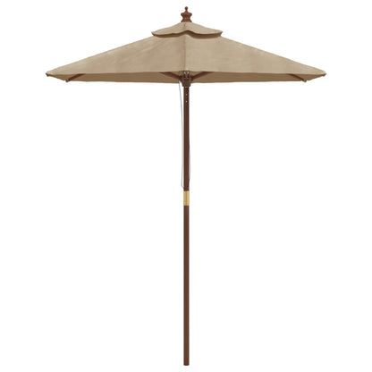 Ombrellone da Giardino con Palo in Legno Tortora 196x231 cm | homemem39