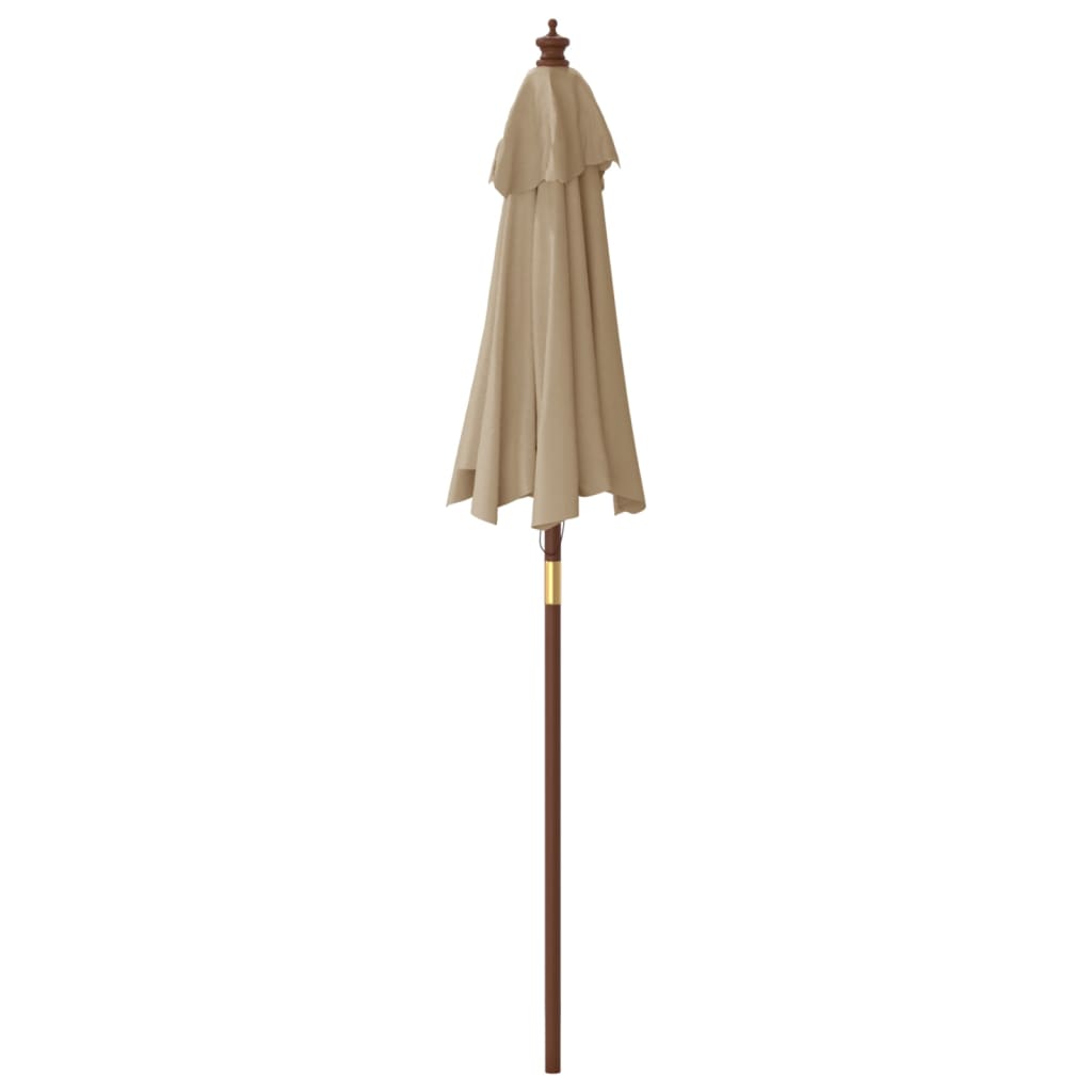 Ombrellone da Giardino con Palo in Legno Tortora 196x231 cm | homemem39