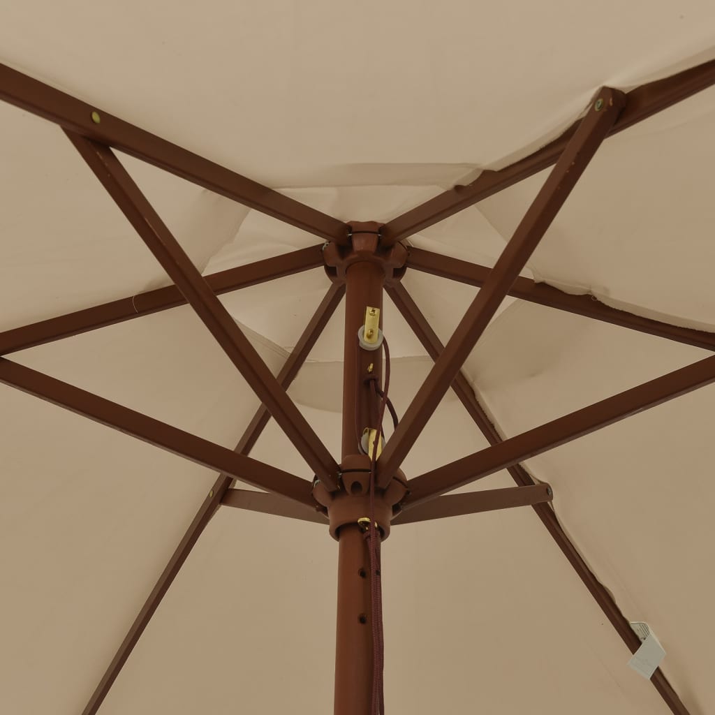 Ombrellone da Giardino con Palo in Legno Tortora 196x231 cm | homemem39