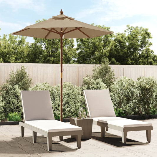 Ombrellone da Giardino con Palo in Legno Tortora 196x231 cm | homemem39