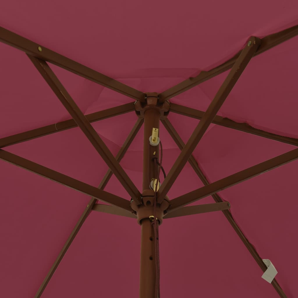 Ombrellone da Giardino con Palo in Legno Bordeaux 196x231 cm | homemem39