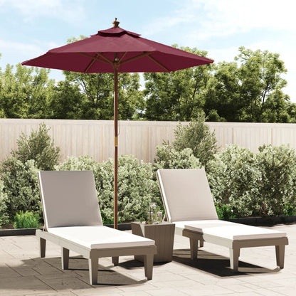 Ombrellone da Giardino con Palo in Legno Bordeaux 196x231 cm | homemem39