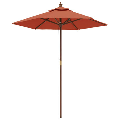 Ombrellone da Giardino con Palo in Legno Terracotta 196x231 cm | homemem39
