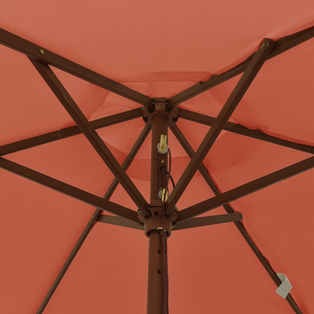 Ombrellone da Giardino con Palo in Legno Terracotta 196x231 cm | homemem39