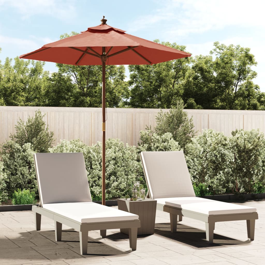 Ombrellone da Giardino con Palo in Legno Terracotta 196x231 cm | homemem39