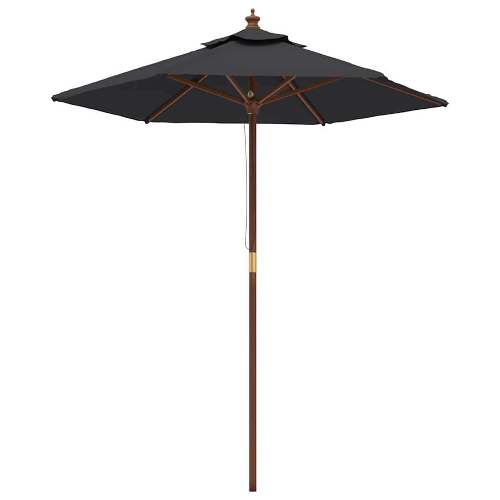 Ombrellone da Giardino con Palo in Legno Nero 196x231 cm | homemem39