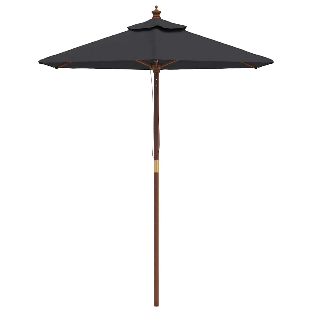Ombrellone da Giardino con Palo in Legno Nero 196x231 cm | homemem39