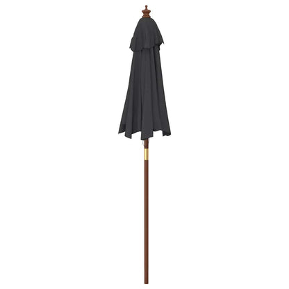 Ombrellone da Giardino con Palo in Legno Nero 196x231 cm | homemem39