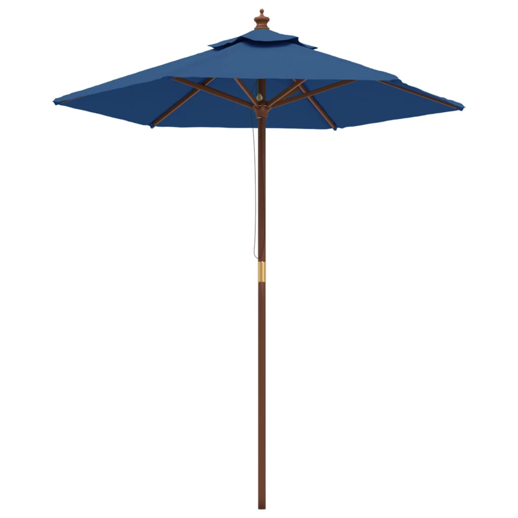 Ombrellone da Giardino con Palo in Legno Azzurro 196x231 cm | homemem39