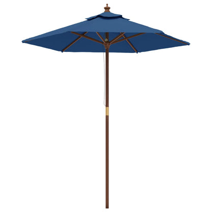 Ombrellone da Giardino con Palo in Legno Azzurro 196x231 cm | homemem39