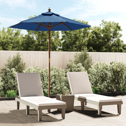 Ombrellone da Giardino con Palo in Legno Azzurro 196x231 cm | homemem39