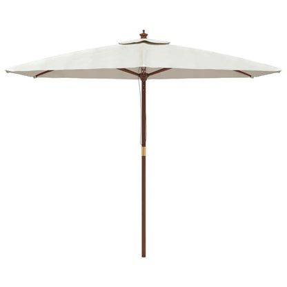Ombrellone da Giardino con Palo in Legno Sabbia 299x240 cm | homemem39