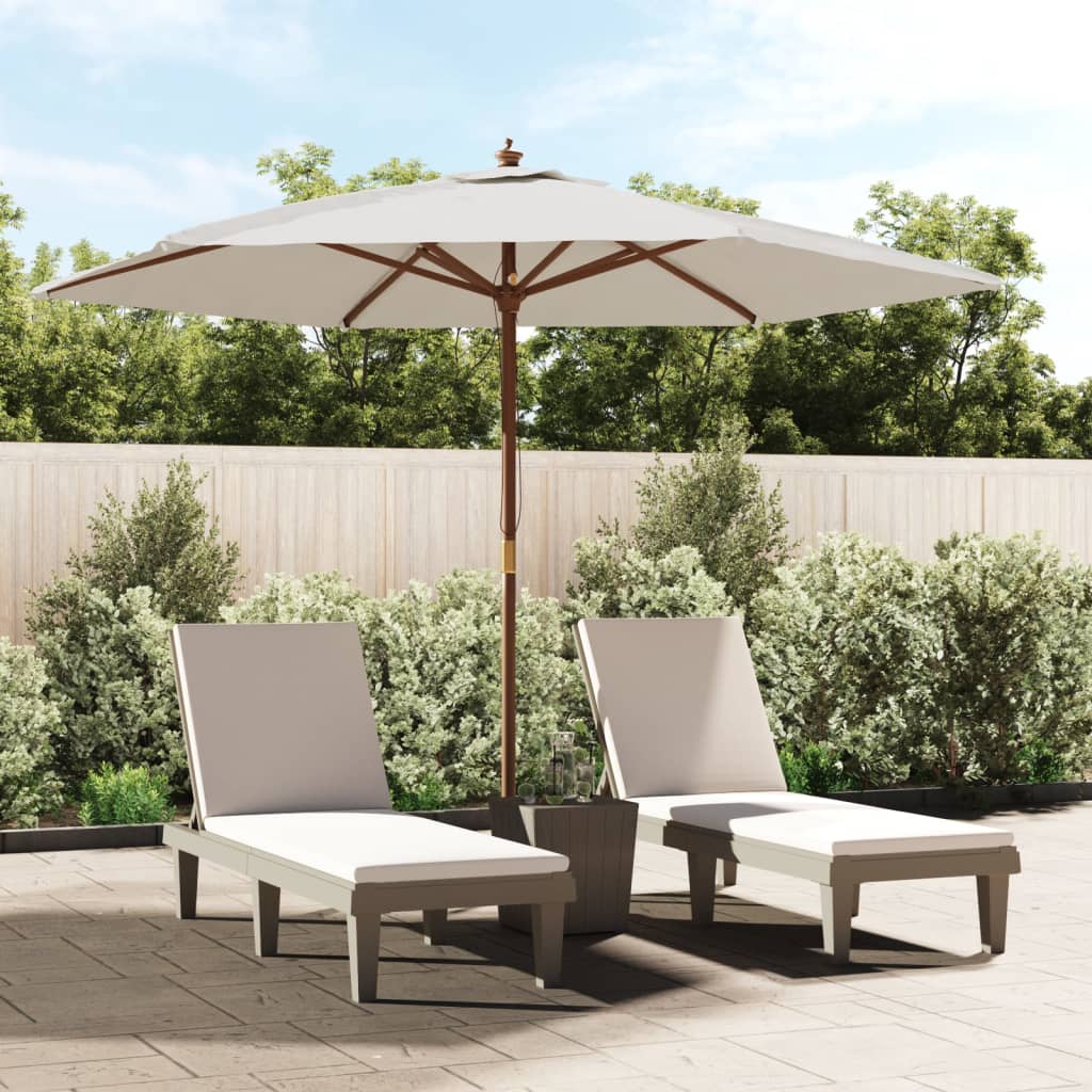 Ombrellone da Giardino con Palo in Legno Sabbia 299x240 cm | homemem39