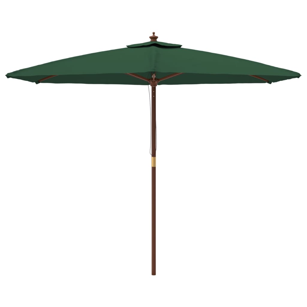 Ombrellone da Giardino con Palo in Legno Verde 299x240 cm | homemem39
