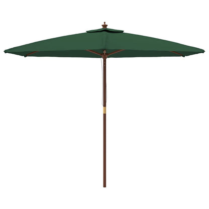Ombrellone da Giardino con Palo in Legno Verde 299x240 cm | homemem39