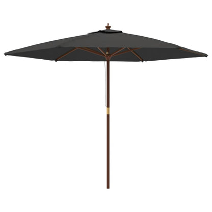 Ombrellone da Giardino con Palo in Legno Antracite 299x240 cm | homemem39