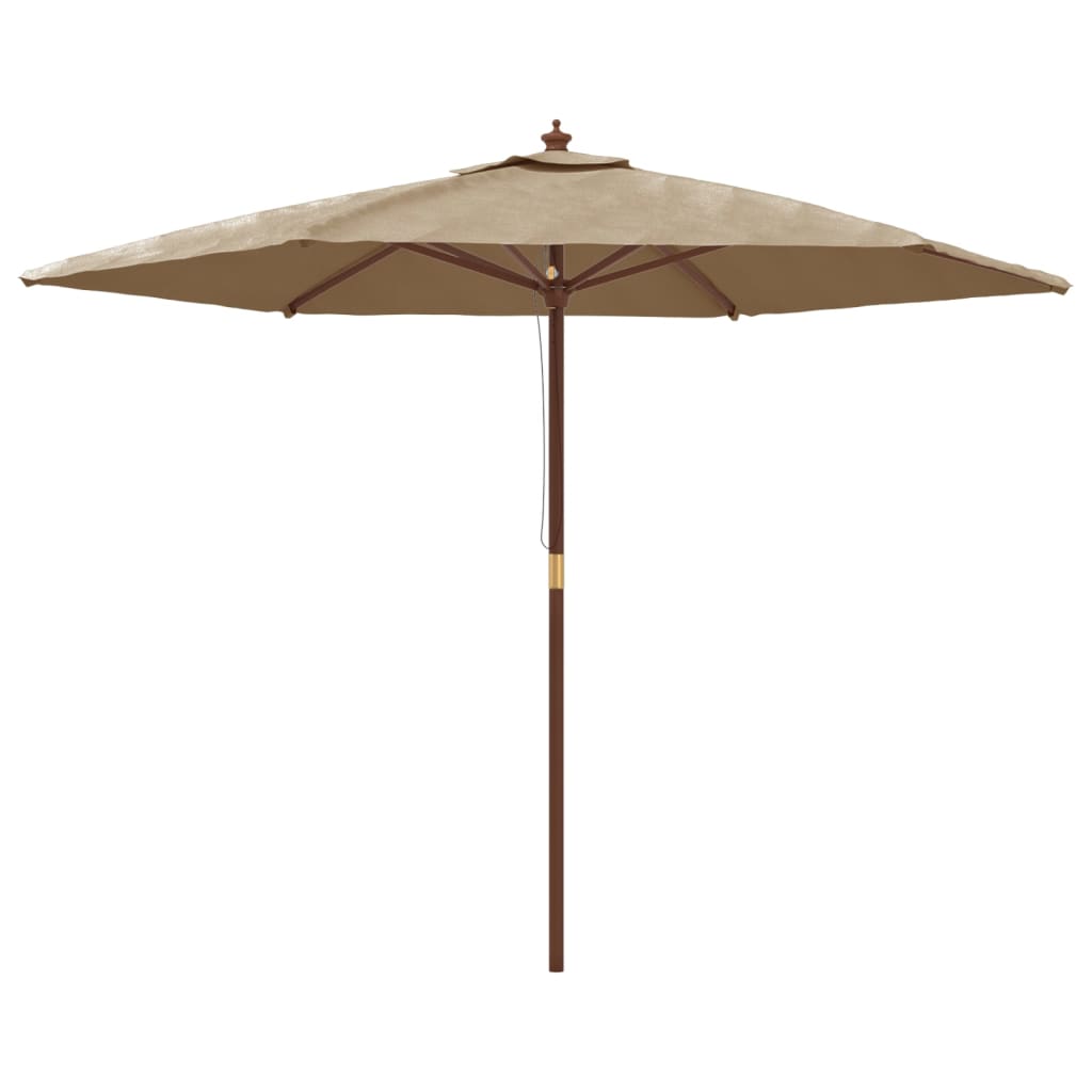 Ombrellone da Giardino con Palo in Legno Tortora 299x240 cm | homemem39