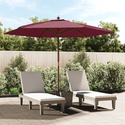 Ombrellone da Giardino con Palo in Legno Bordeaux 299x240 cm | homemem39
