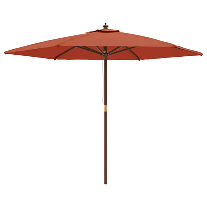 Ombrellone da Giardino con Palo in Legno Terracotta 299x240 cm | homemem39