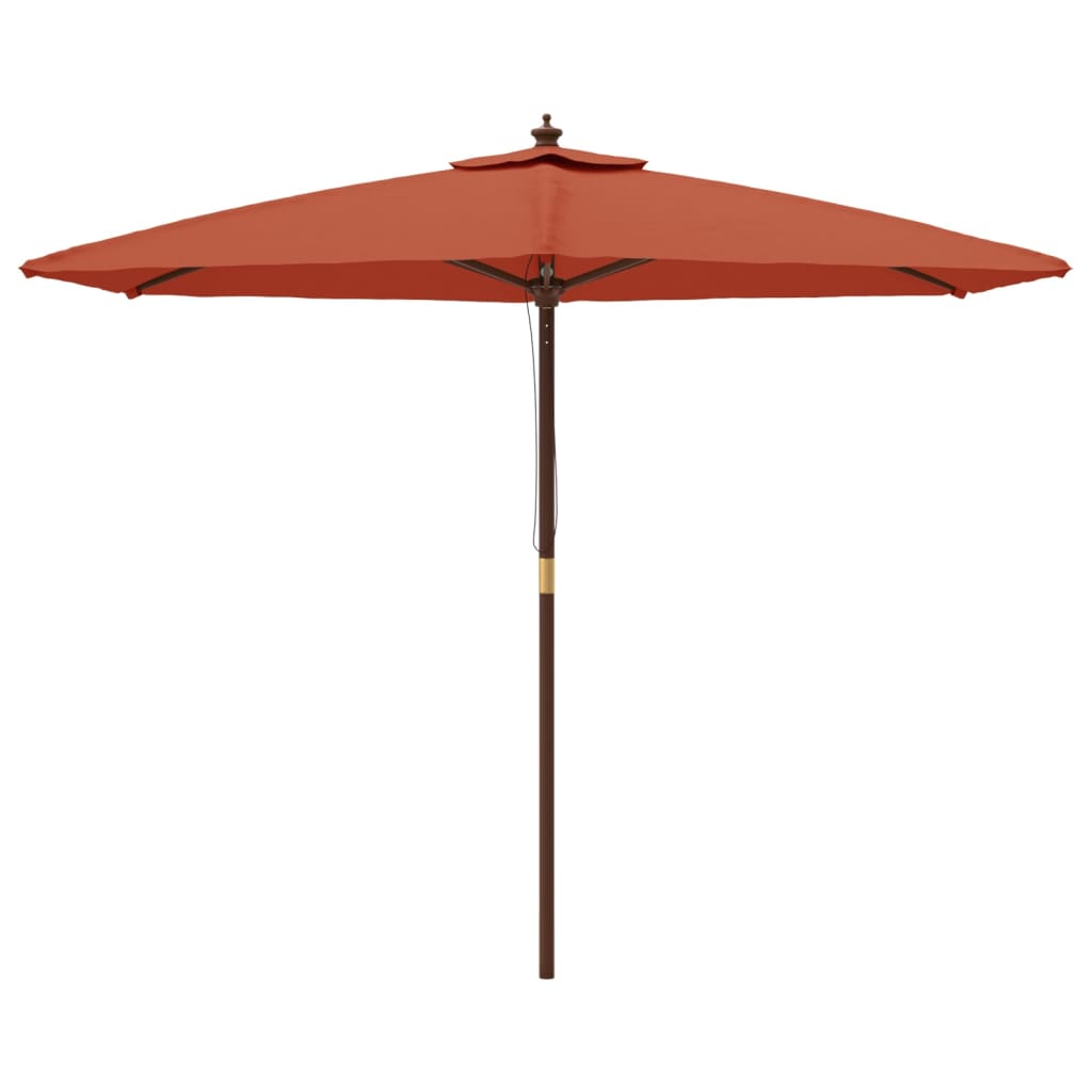 Ombrellone da Giardino con Palo in Legno Terracotta 299x240 cm | homemem39