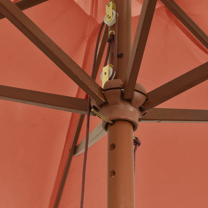 Ombrellone da Giardino con Palo in Legno Terracotta 299x240 cm | homemem39