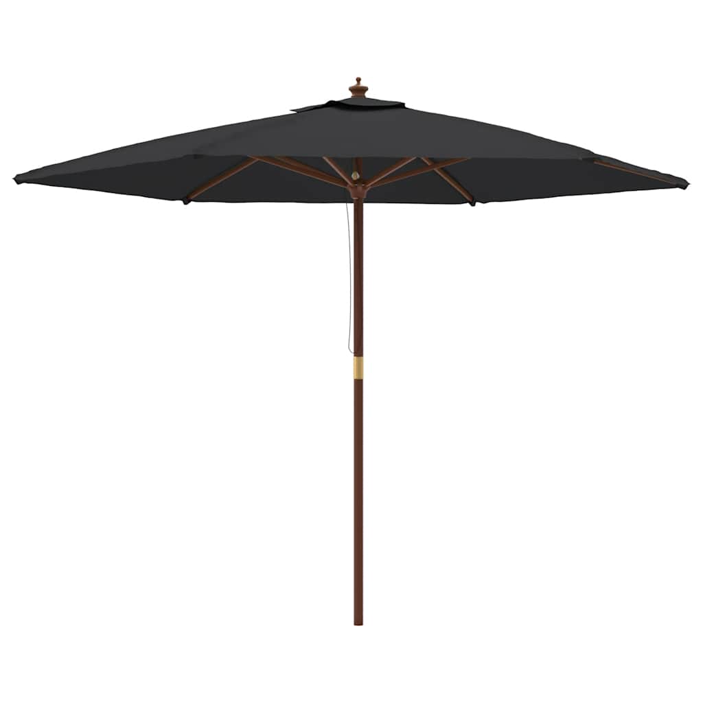 Ombrellone da Giardino con Palo in Legno Nero 299x240 cm | homemem39