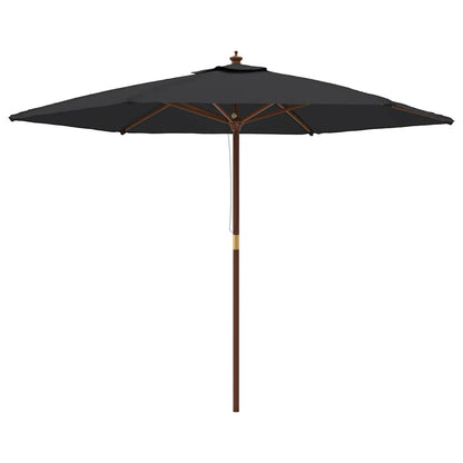 Ombrellone da Giardino con Palo in Legno Nero 299x240 cm | homemem39