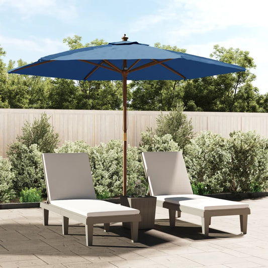 Ombrellone da Giardino con Palo in Legno Azzurro 299x240 cm | homemem39