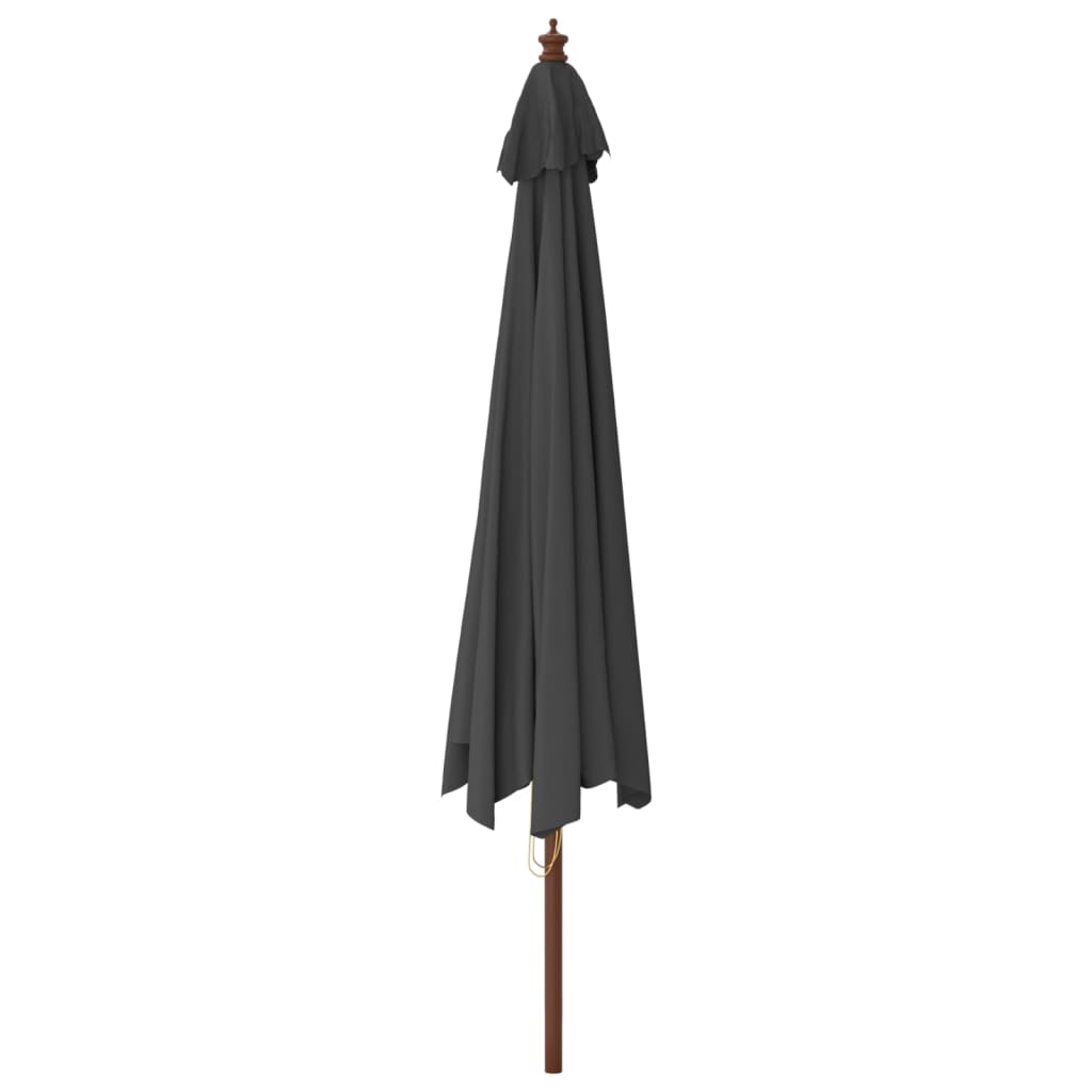 Ombrellone da Giardino con Palo in Legno Antracite 400x273 cm | homemem39