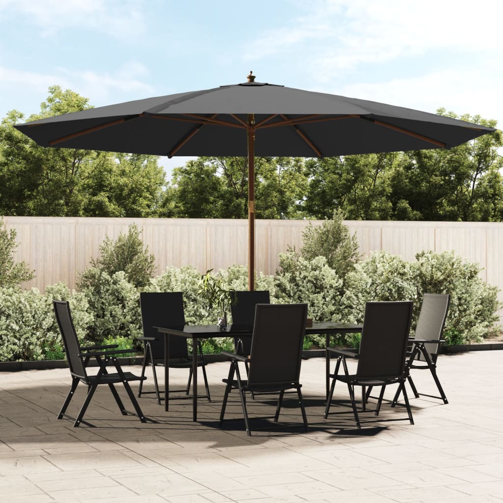 Ombrellone da Giardino con Palo in Legno Antracite 400x273 cm | homemem39