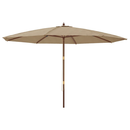 Ombrellone da Giardino con Palo in Legno Tortora 400x273 cm | homemem39