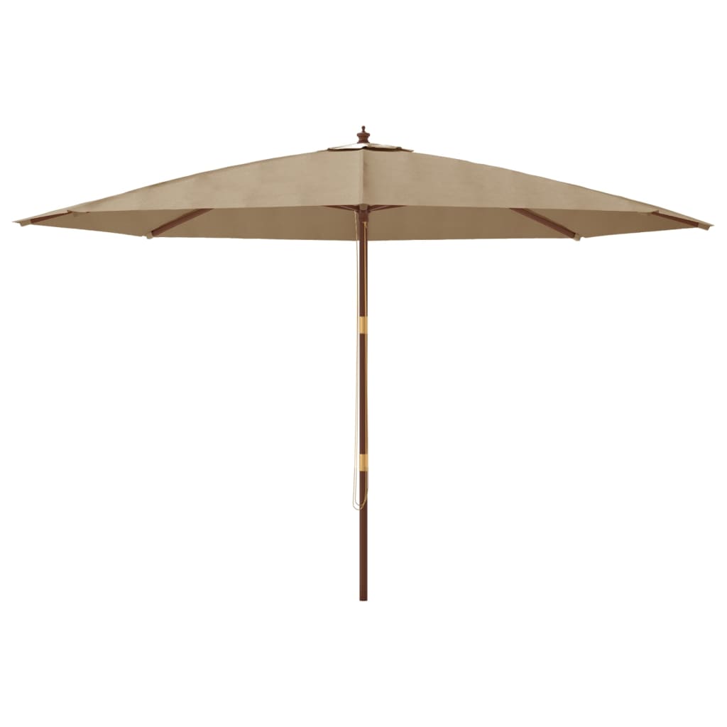 Ombrellone da Giardino con Palo in Legno Tortora 400x273 cm | homemem39