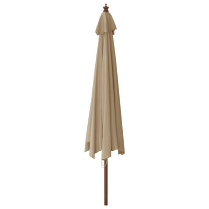 Ombrellone da Giardino con Palo in Legno Tortora 400x273 cm | homemem39