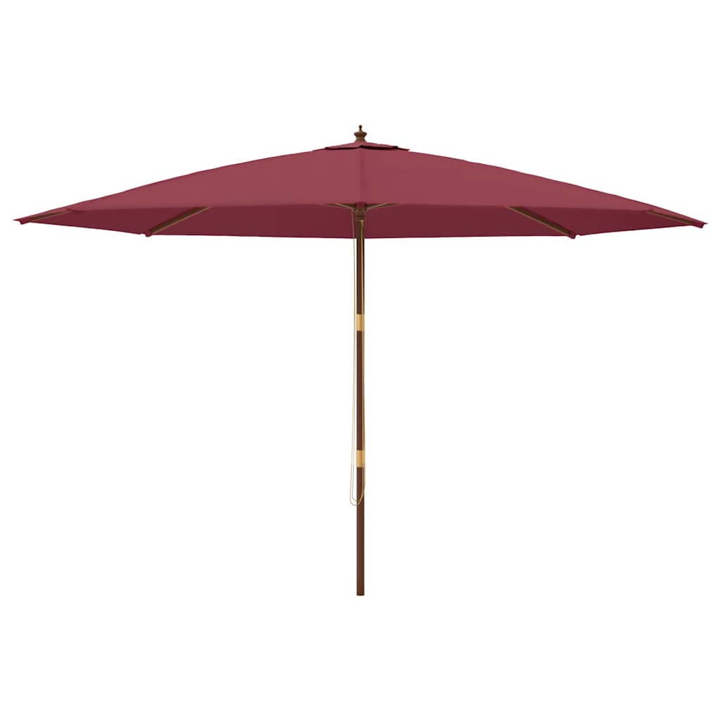Ombrellone da Giardino con Palo Legno Rosso Bordeaux 400x273 cm | homemem39