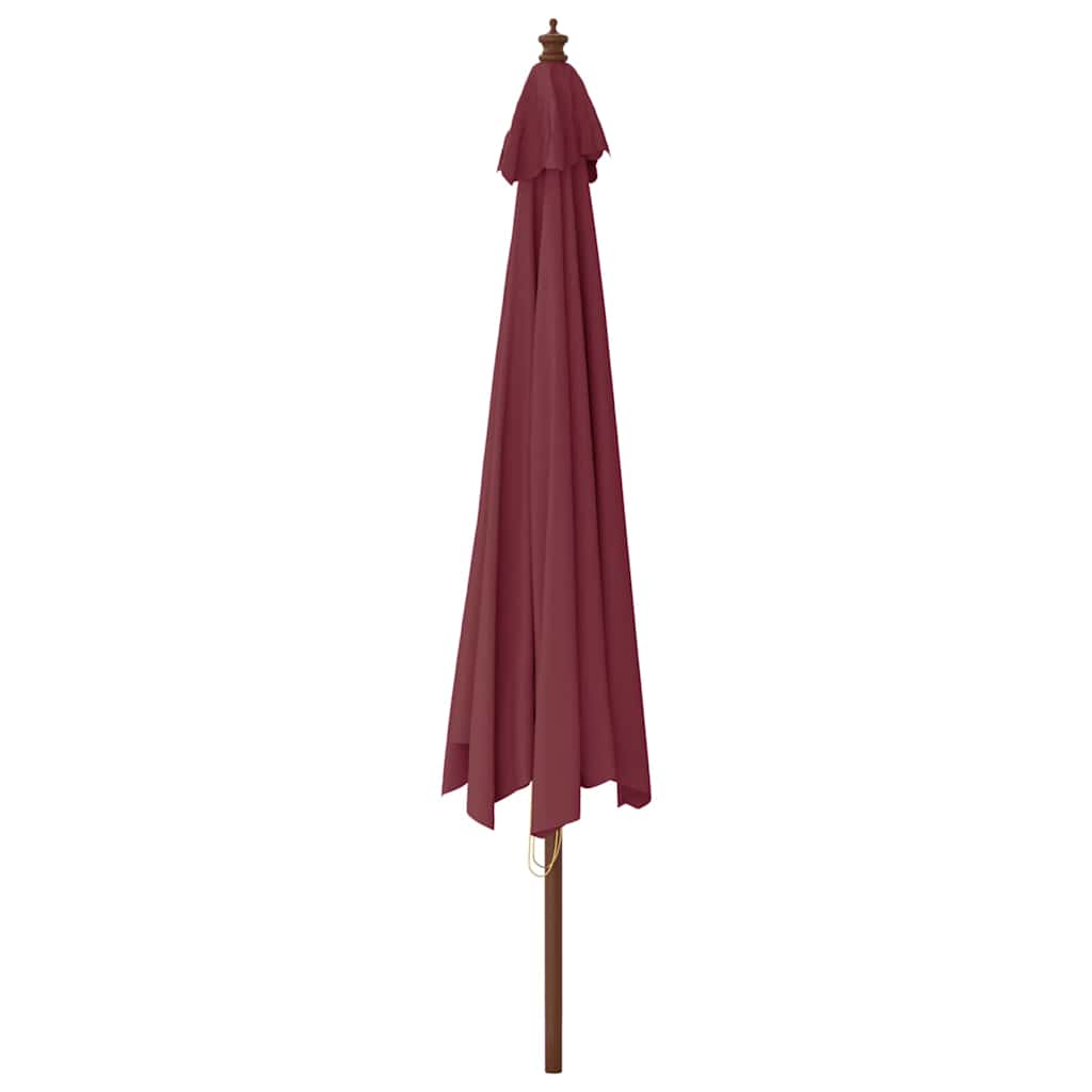Ombrellone da Giardino con Palo Legno Rosso Bordeaux 400x273 cm | homemem39