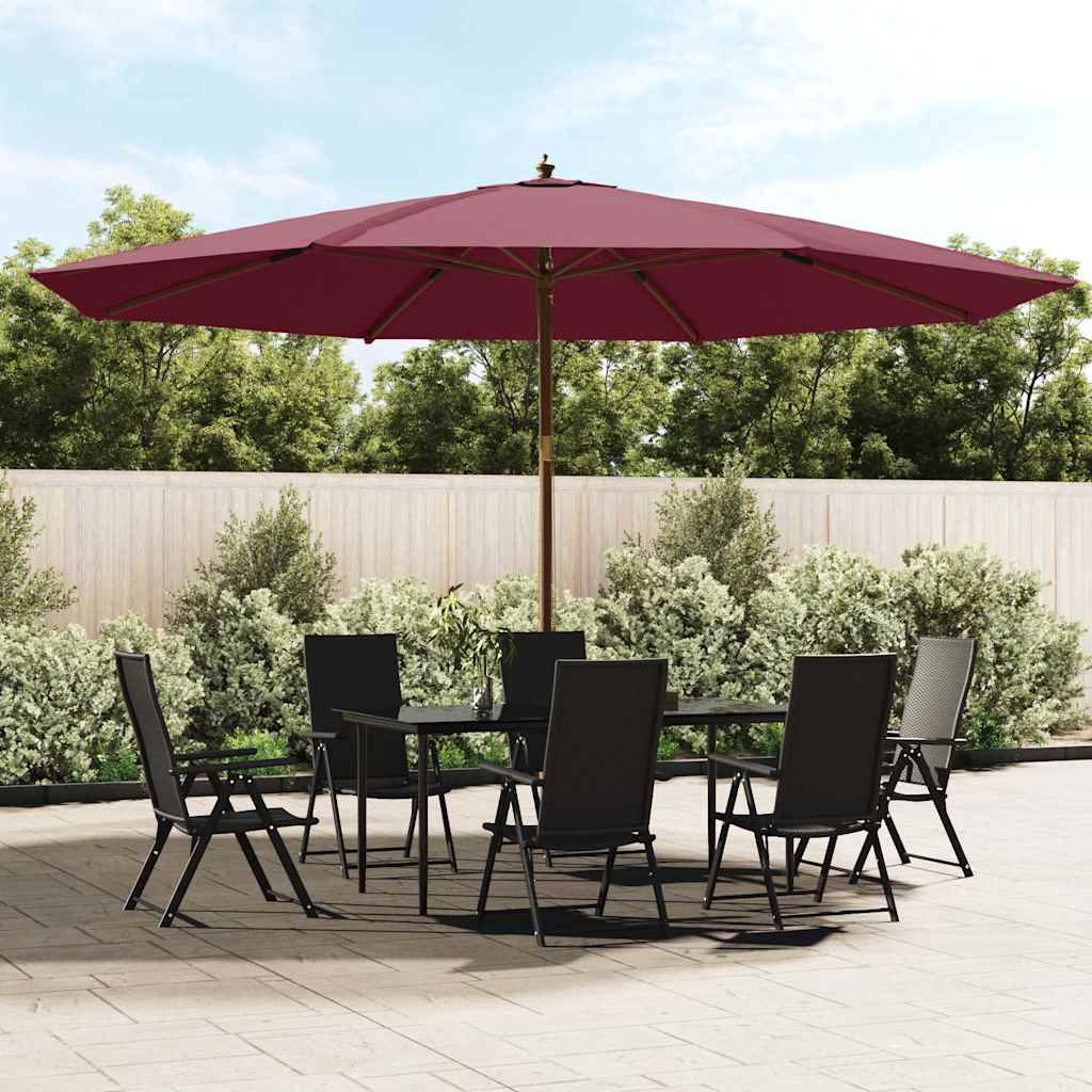 Ombrellone da Giardino con Palo Legno Rosso Bordeaux 400x273 cm | homemem39