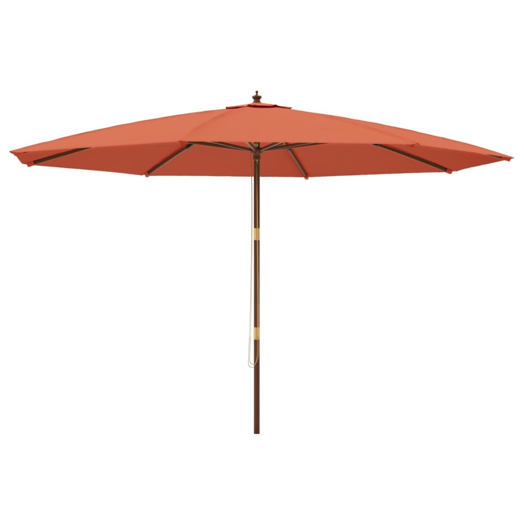 Ombrellone da Giardino con Palo in Legno Terracotta 400x273 cm | homemem39