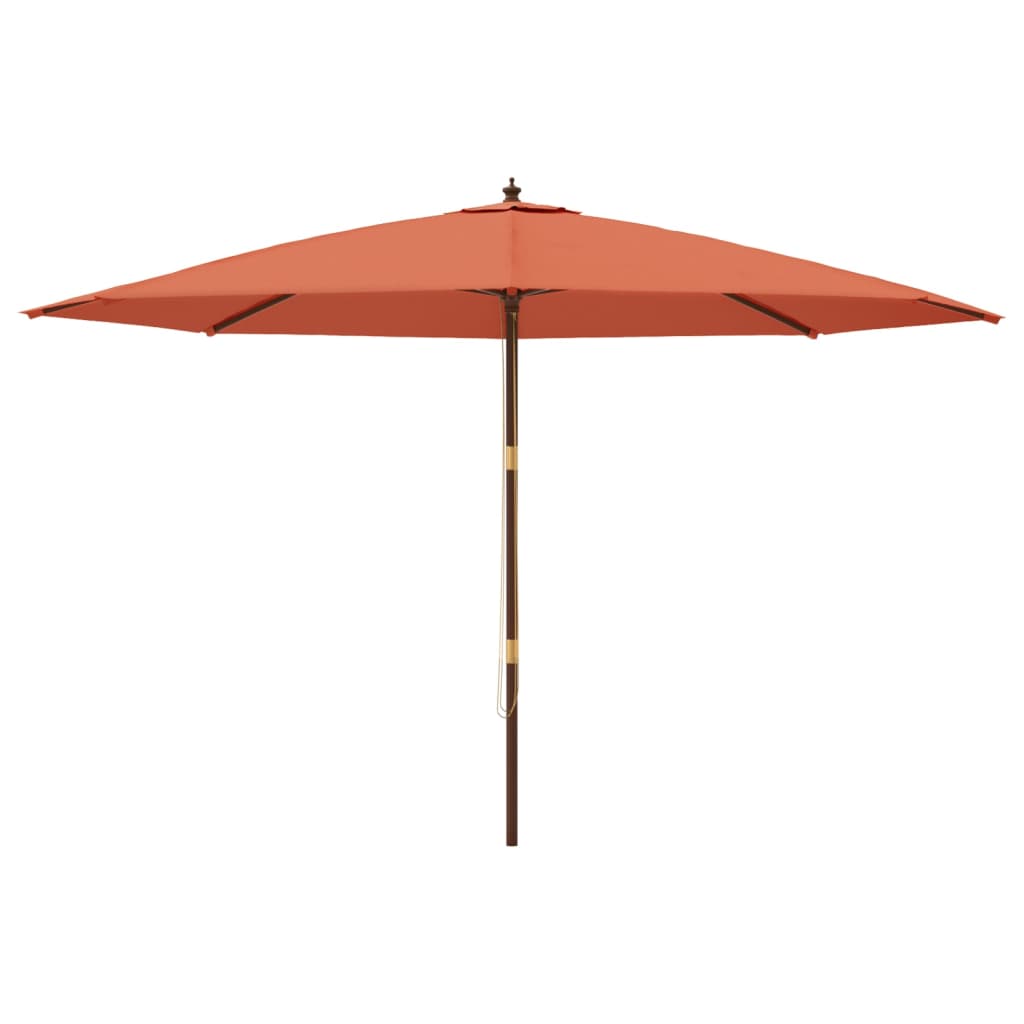 Ombrellone da Giardino con Palo in Legno Terracotta 400x273 cm | homemem39