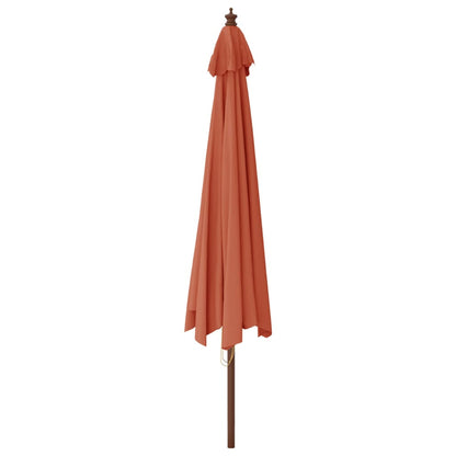Ombrellone da Giardino con Palo in Legno Terracotta 400x273 cm | homemem39